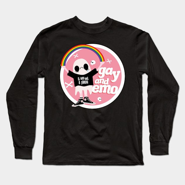 Gay and Emo Badge Long Sleeve T-Shirt by rachelaranha